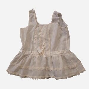 True vintage Cream lace baby dress with a touch of whimsy